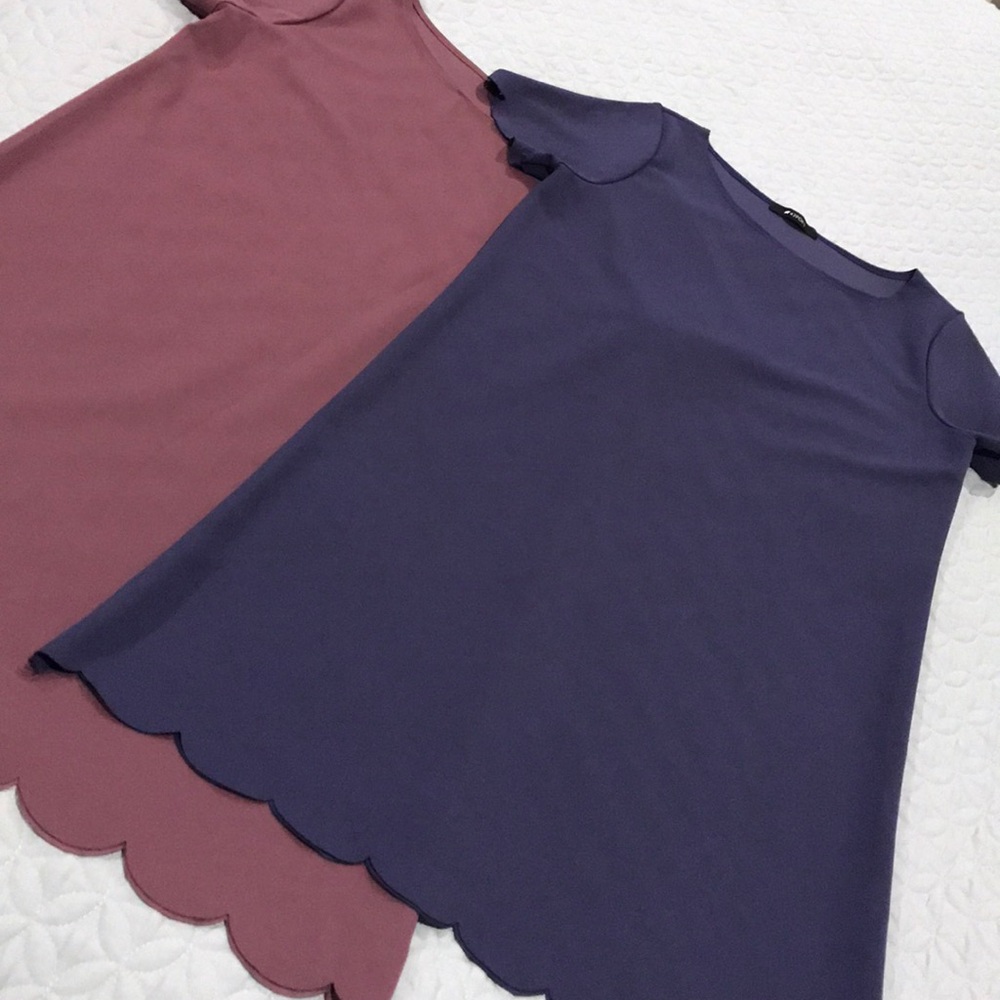 2 Scalloped Medium Dress Purple